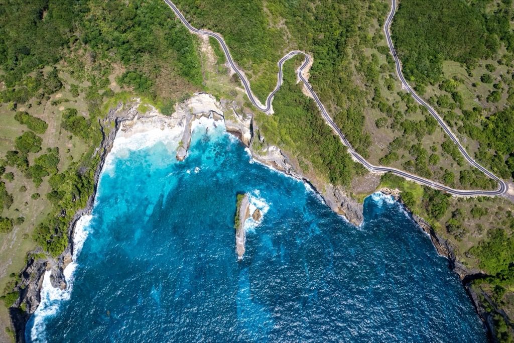Nusa Penida útjai felülnézetből