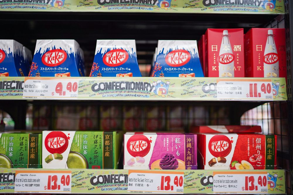 Kit Kat választék Japánban.