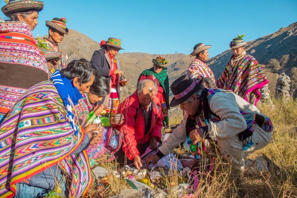 Pachamama felajánlás Peruban